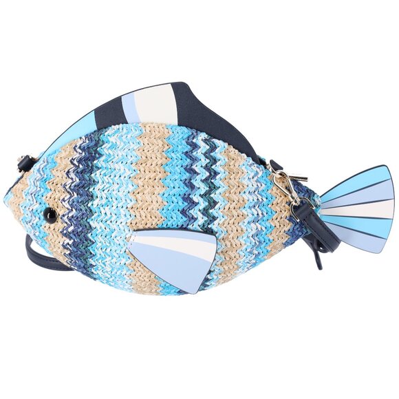 Kate Spade KG739 What A Catch 3D Fish Crossbody Novelty Blue Multi - Picture 1 of 8